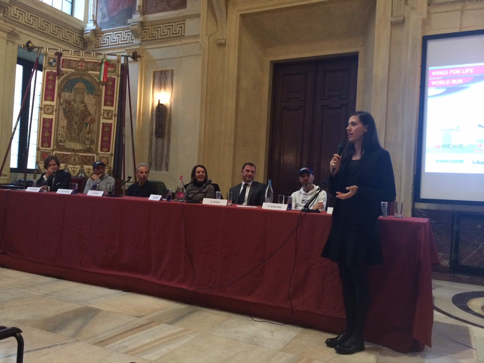 Eliana Salvi creatrice di Pinktrotters alla conferenza stampa Wings For Life World Run - Palazzo Marino - Milan