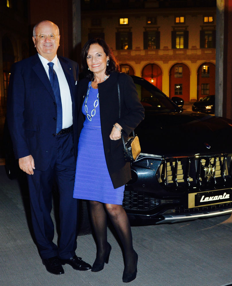 Elio e Mercedes Catania con Maserati Levante alla cena di gala della  Fondazione  RFK 2016